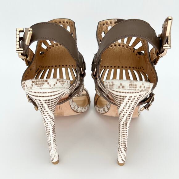 IVY KIRZHNER Valentin Studded Cutout Calf Hair Sandals US 10 Ankle Strap Heels - Picture 4 of 13